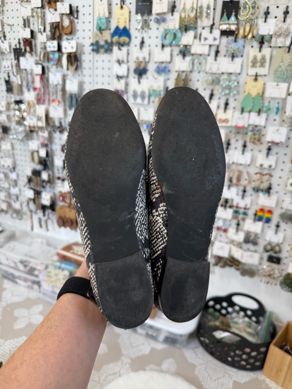Harper Black & White Snake-Print Slip-On Loafers - Picture 8 of 10